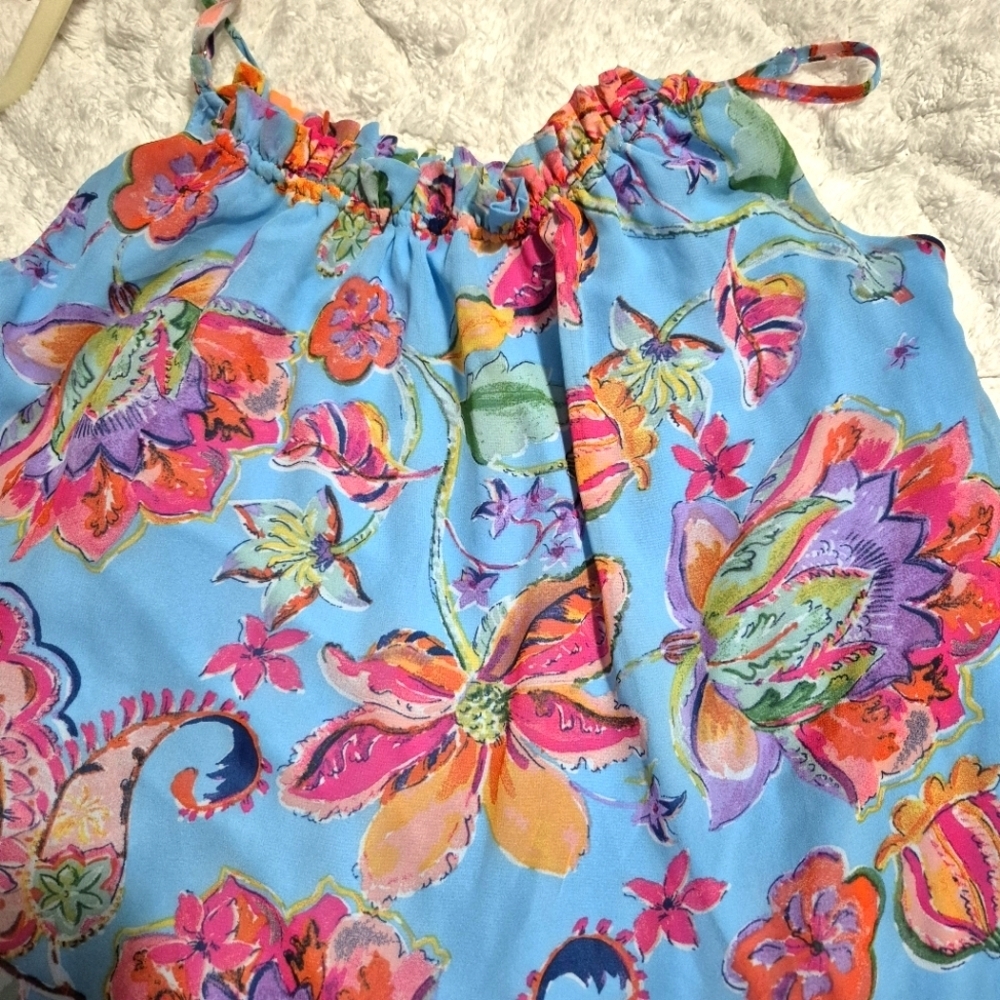 NICOLE MILLER... Light Blue FLORAL MAXI DRESS...SIZE:XS - Picture 5 of 13